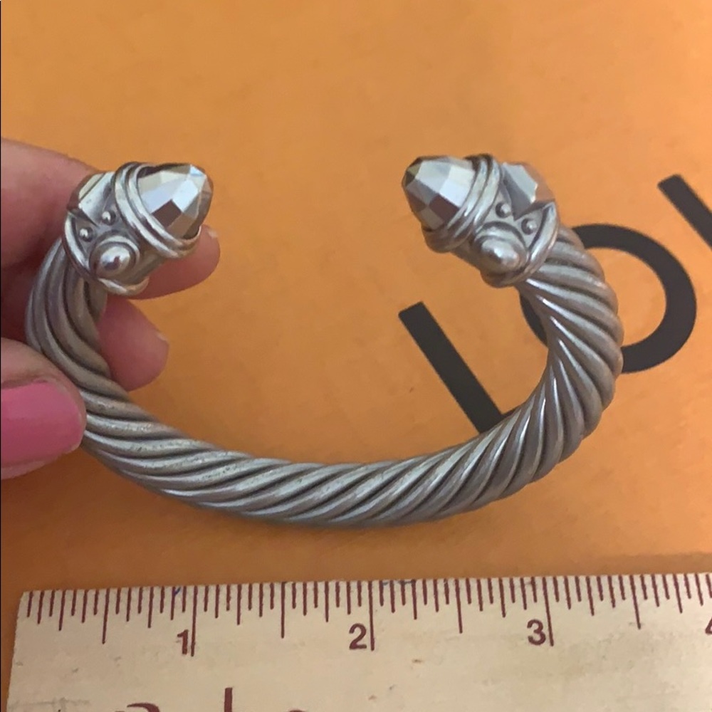 David Yurman Light Grey Aluminum 10mm Cuff Bracelet